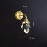 Crystal LED Copper Wall Sconce - Modern Luxury Wall Light Fixture