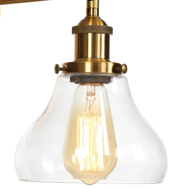 Afralia™ Gold LED Wall Sconces Iron Loft Retro Home Bedroom Lamp