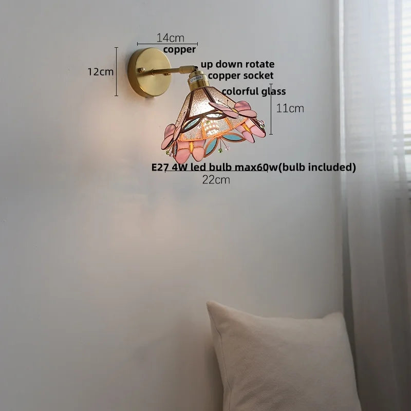 White Glass LED Wall Light with Pull Chain Switch, Japanese Style Hallway Lamp