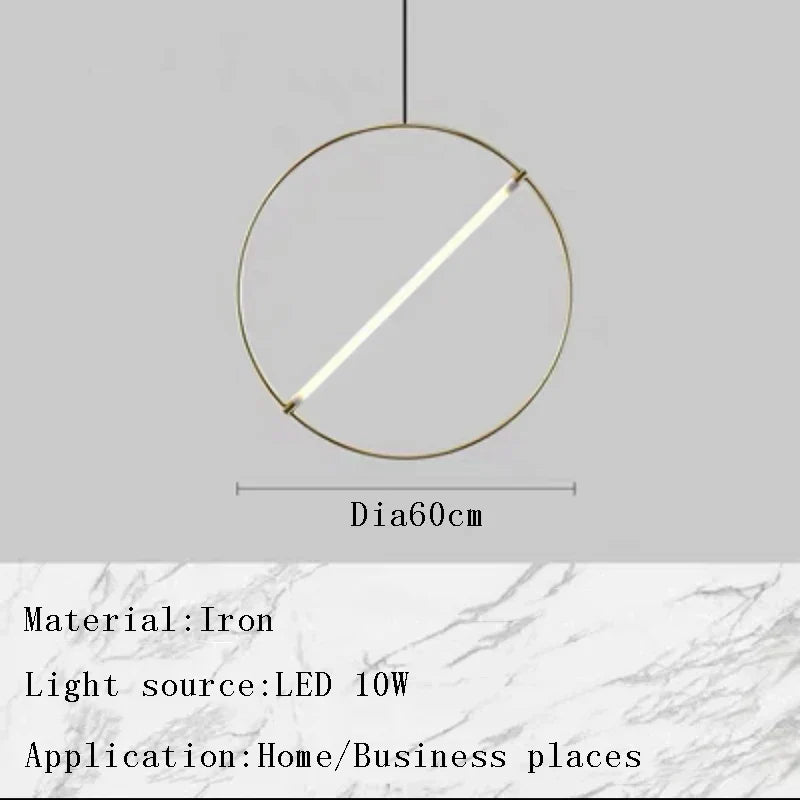 Metal Chandeliers - Modern Minimalist LED Round Hanglamp