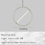 Metal Chandeliers - Modern Minimalist LED Round Hanglamp