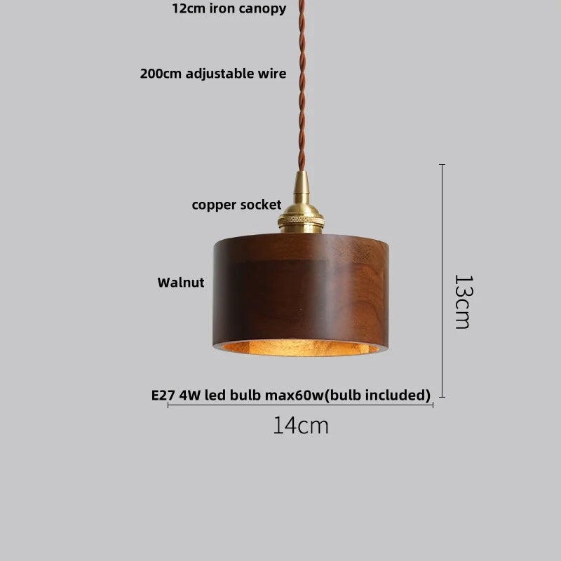 Nordic LED Pendant Lamp Copper Socket Adjustable Hanging Light