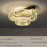 Gold Crystal Copper Ceiling Lamps LED Modern Home Room Decor Lighting