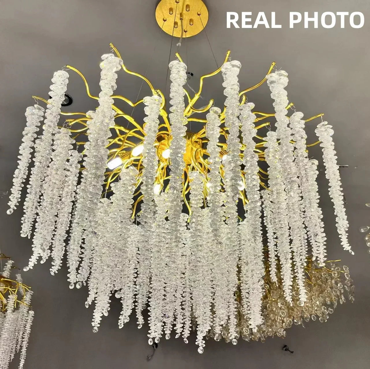Afralia™ Crystal Tassel LED Branch Chandelier for Dining Room and Home Decor