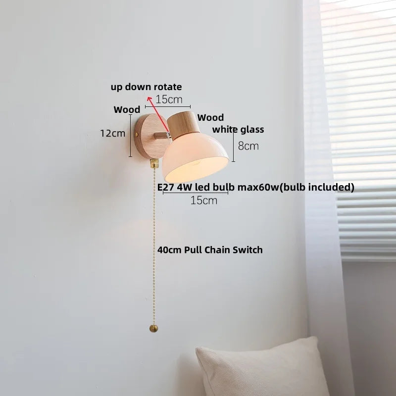 White Glass LED Wall Sconce Modern Nordic Home Decor Light