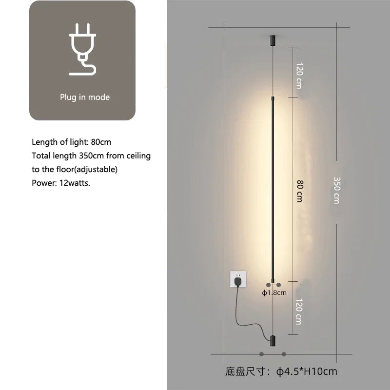 Slim Line LED Pendant Light for Living Room and Bedroom