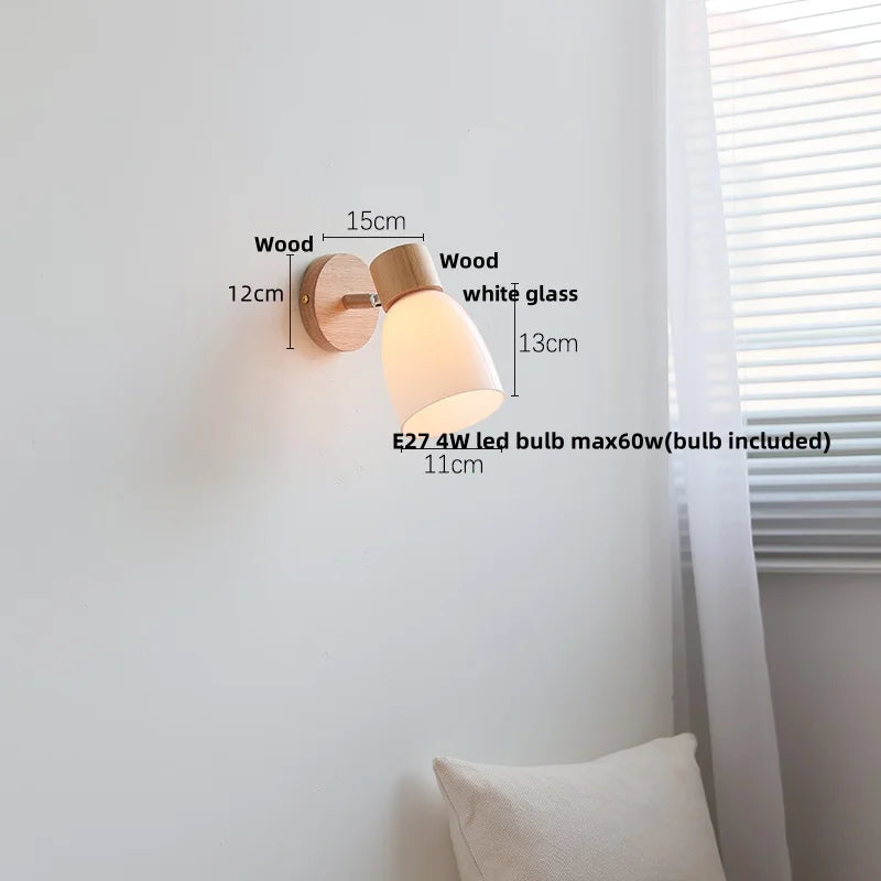 White Glass LED Wall Sconce Modern Nordic Home Decor Light