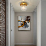 Iron Glass LED Ceiling Lamp Ball Shape Modern Living Room Light Fixtures