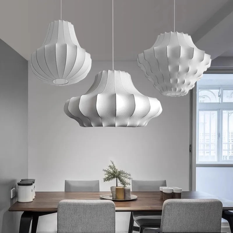 Silk LED Chandelier Pendant Light for Nordic Home Decor