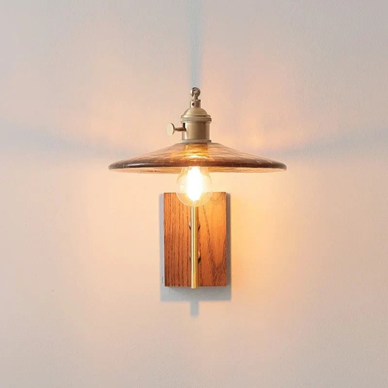Amber Glass LED Wall Lamp for Modern Nordic Home Decor