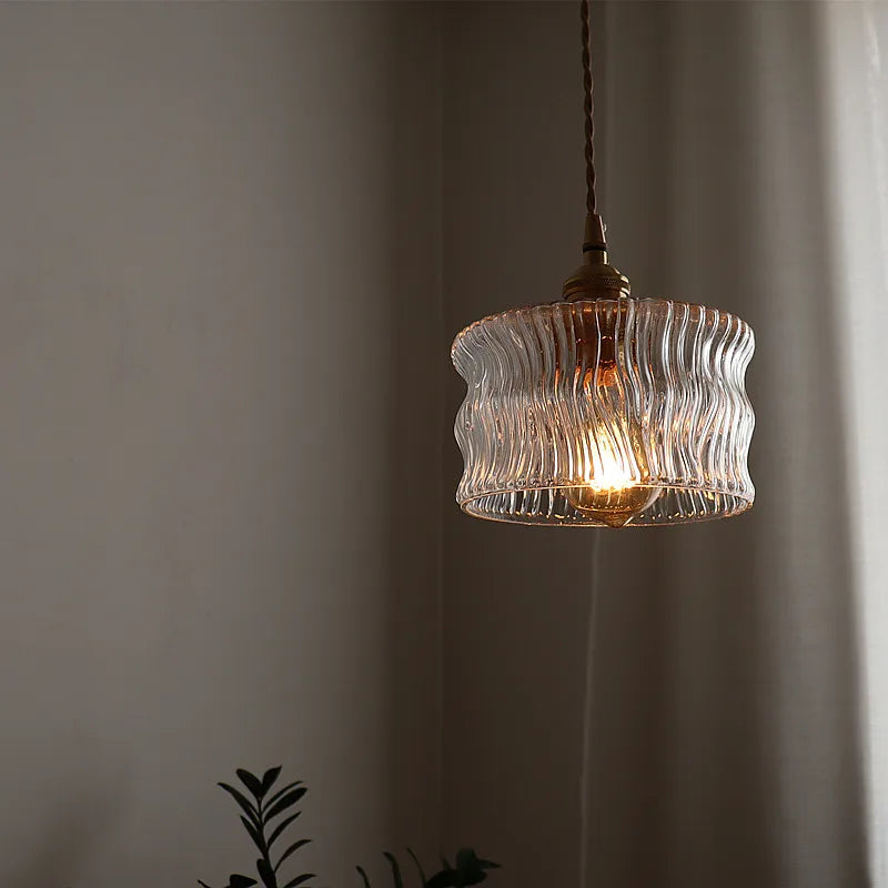 Green Glass LED Pendant Light - Nordic Modern Hanging Lamp