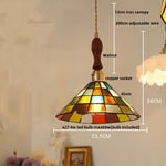 Walnut Wood LED Pendant Lights Colorful Glass Modern Kitchen Luminaira