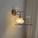 Afralia™ Modern Luxury Glass LED Wall Sconce with Pull Chain Switch for Bedroom, Coffee Reading