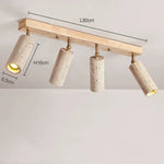 Stone Ceiling Lamp Spot Light Adjustable Angle Wood Base