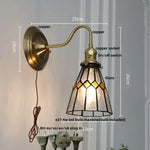 Afralia™ Blue Glass Copper LED Wall Light Fixture Stair Bar Restaurant Bedroom E27