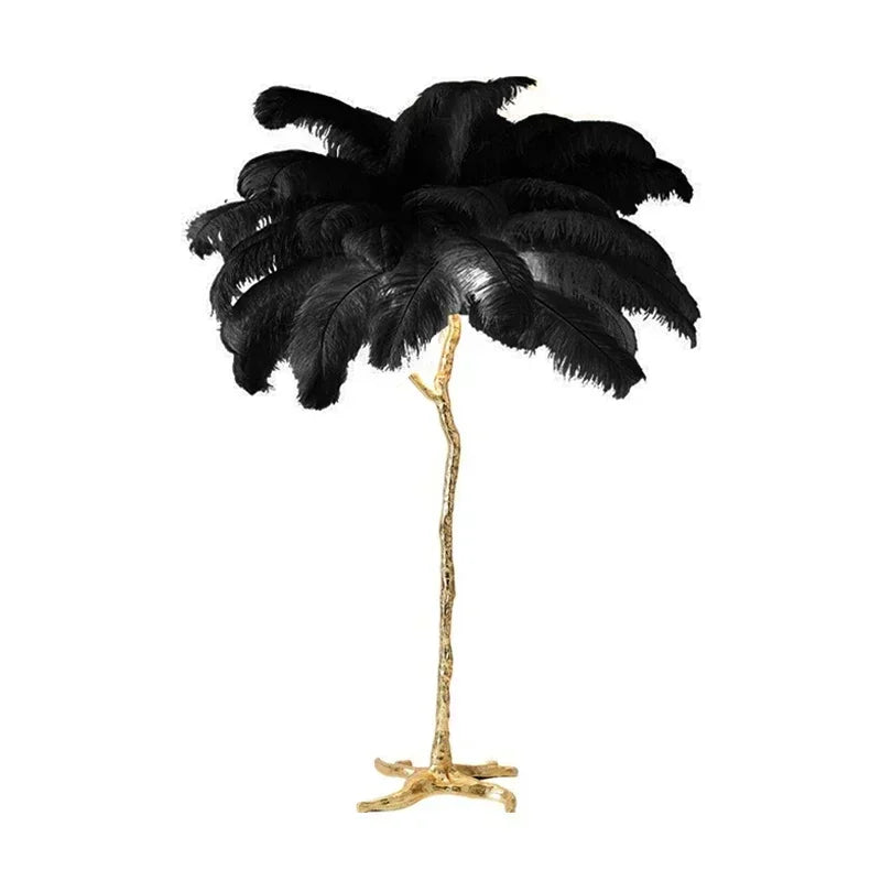 Elegant Feather Floor Lamp with Adjustable Bulbs for Stylish Home Decor