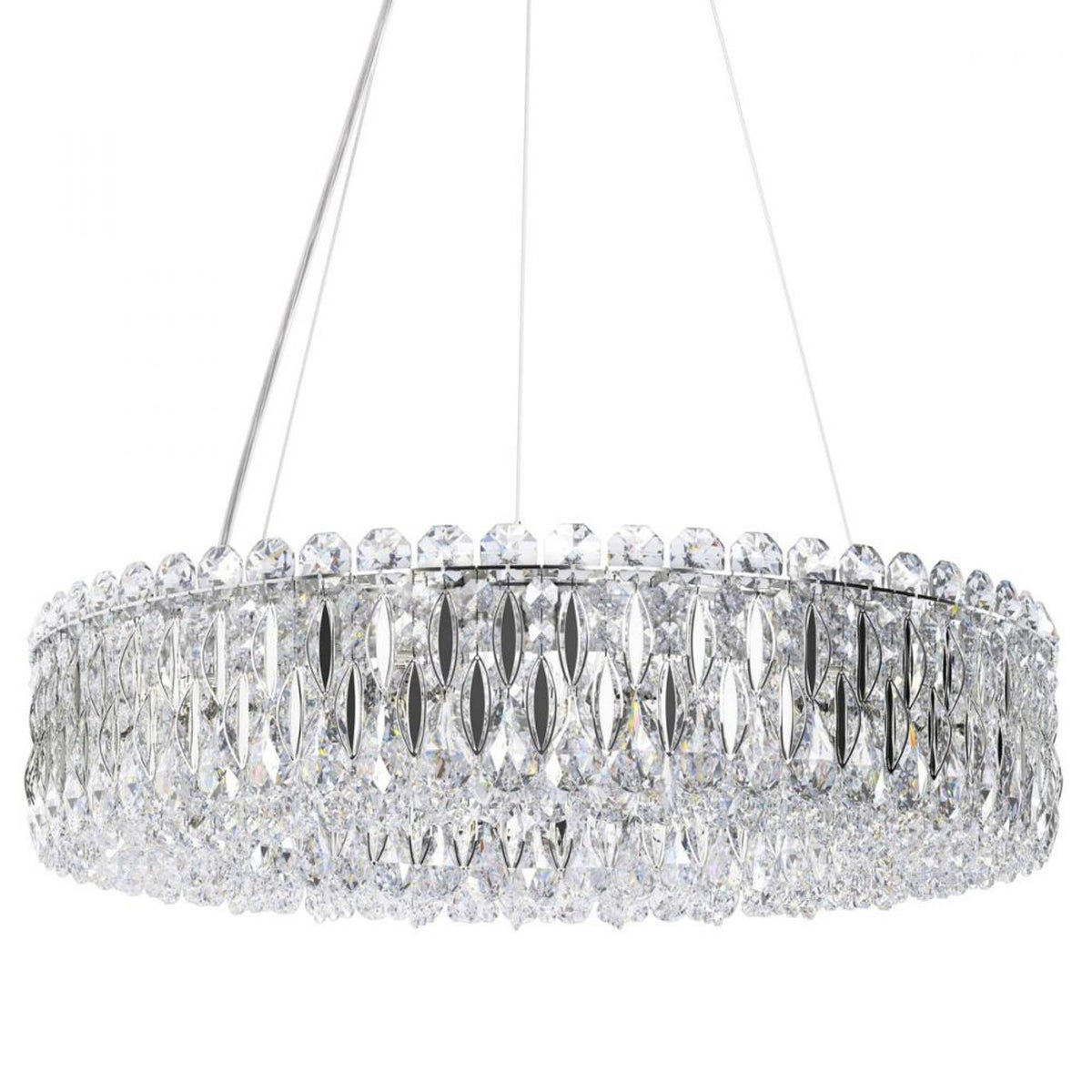 Sarella Pendant, 3-Light, Antique Silver, Clear Swarovski Crystal, 5"W (RS8341N-48S 1HZXH4)