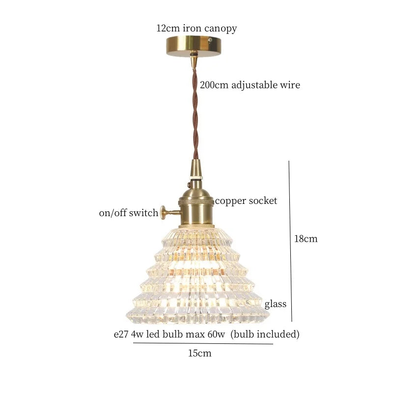 Clear Glass LED Copper Pendant Lighting for Minimalist Decor