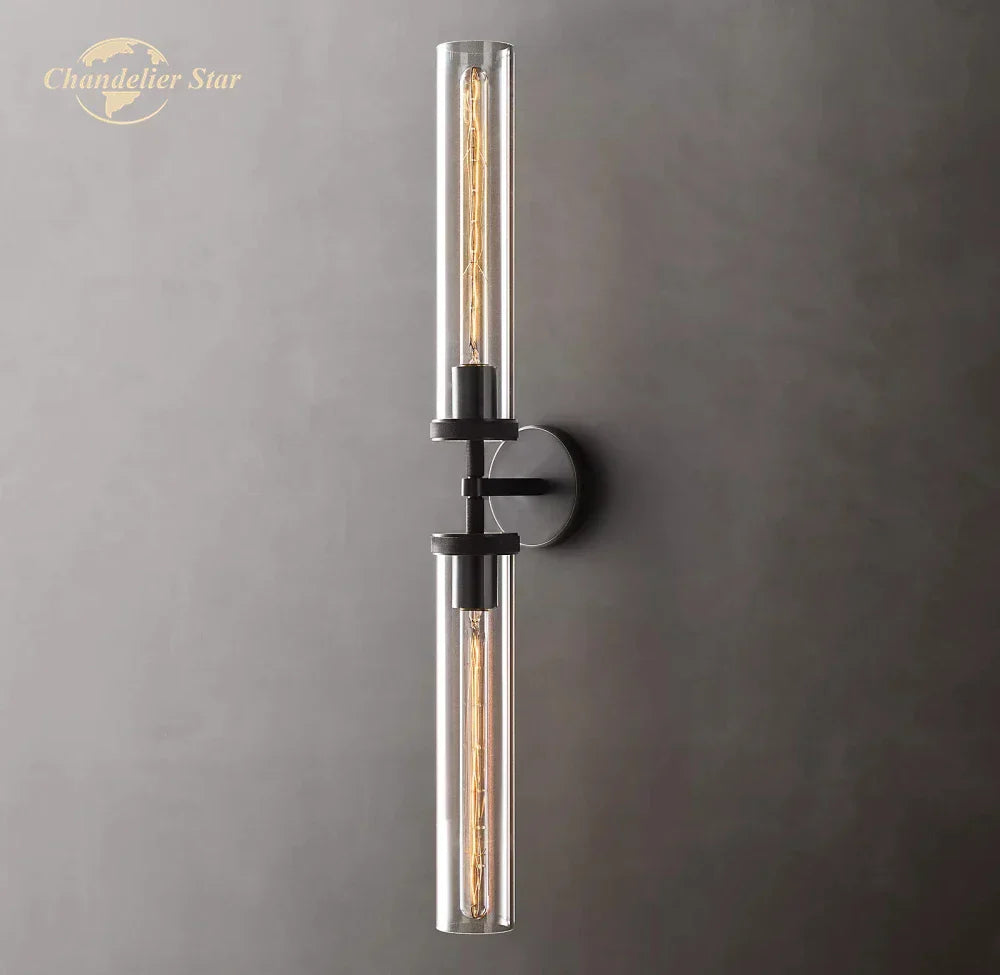 Knurled Linear Glass Sconce LED Wall Lamp for Modern Lighting Décor
