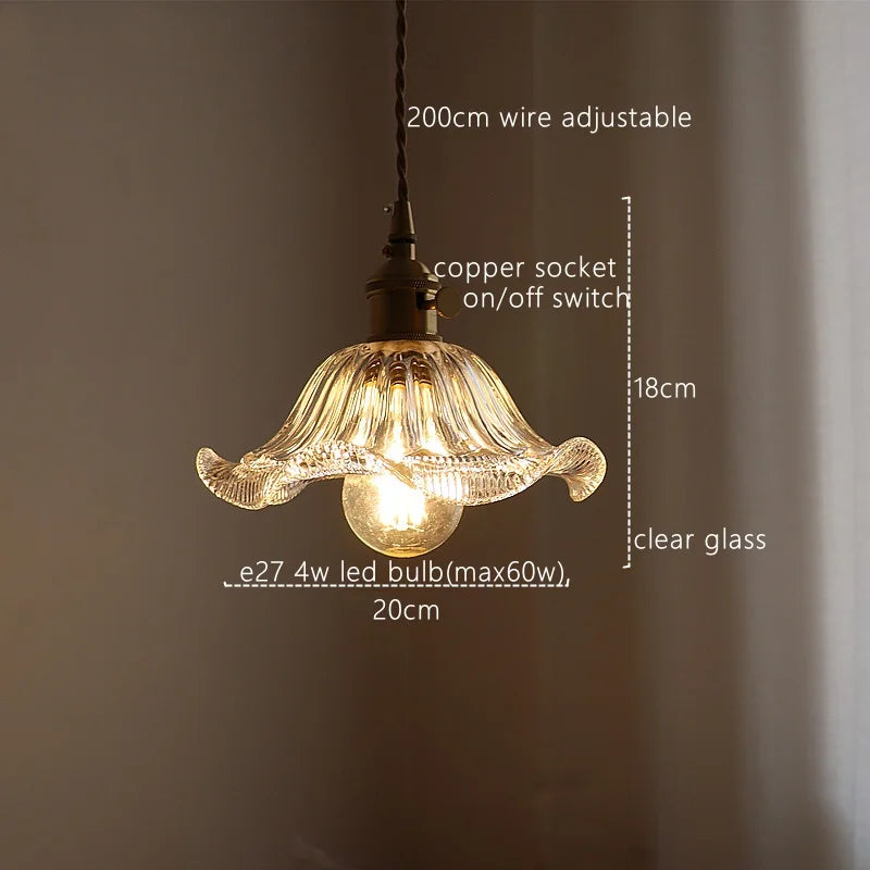 Green Stripe Glass Pendant Lamp Fixture for Home Decor & Kitchen Lighting