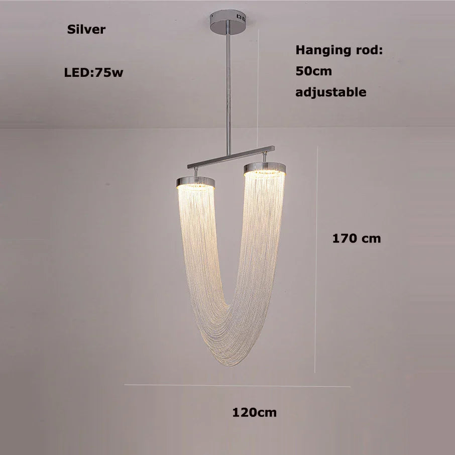 LED Aluminum Ceiling Chandelier Lighting Hanging Lamps for Foyer