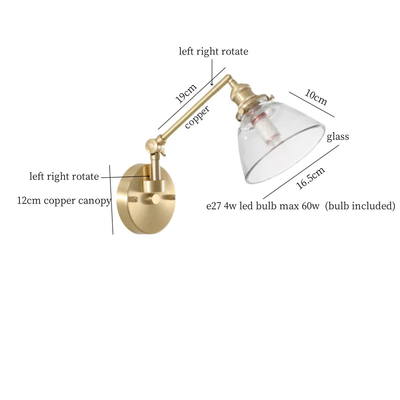 Afralia™ Clear Glass LED Wall Sconce Switch Light - Nordic Minimalism Design