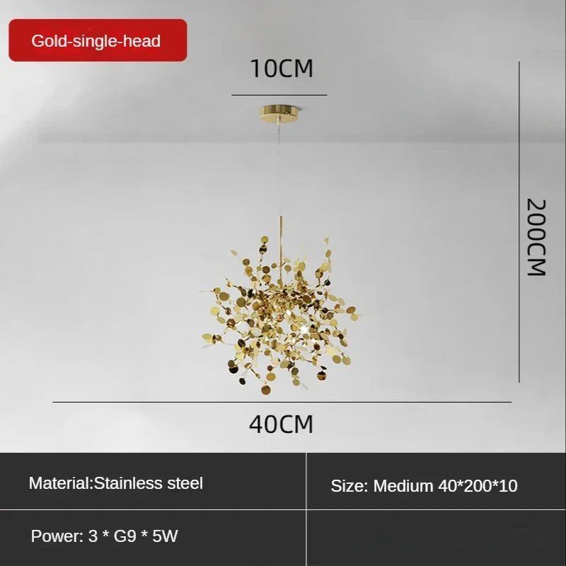 Scandinavia Leaf Chandelier Pendant Lamp Kitchen Living Room Decor Lighting