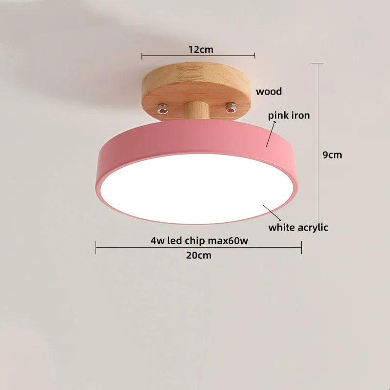 Acrylic Wood LED Ceiling Light – Nordic Indoor Lighting Fixture