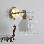 Glass Copper Knob Switch LED Wall Sconce - Modern Nordic Design