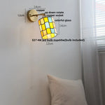 Rotatable Glass LED Wall Lamp with Copper Socket and Pull Chain Switch