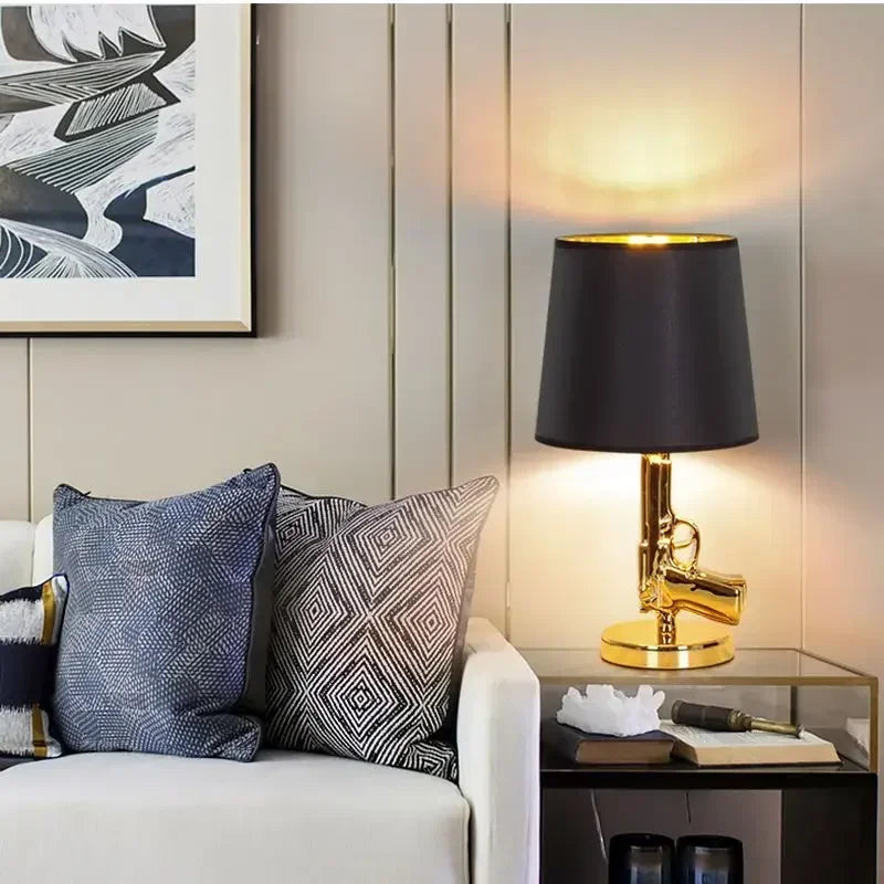 Gun Floor Lamp Electroplated Metal Table Desk Light