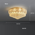 K9 Crystal Gold Chandelier Lighting for Living Room