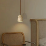 Afralia™ LED Pendant Lights Yellow Travertine Japanese Vintage Hanging Lamp