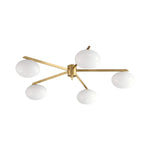 Brass Glass Ceiling Lamp, G9 Bulb Suspension Light for Bedroom, Living Room