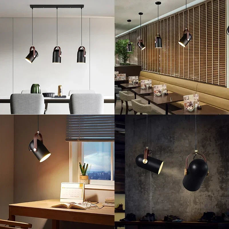 Rotatable Pendant Lamp Adjustable Spotlight for Bedroom and Dining Room