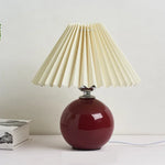 Nordic Ceramics Table Lamp - Modern Desk Light with Pleated Lampshade for Cozy Home Lighting