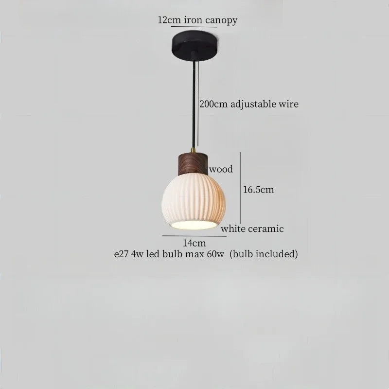 Nordic White Ceramic LED Pendant Light for Modern Living Spaces