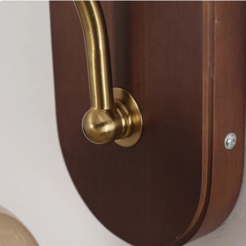 Walnut Wood LED Wall Light Fixture Modern Simple Bedside Sconce Lampara