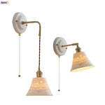 Afralia™ Copper Arm Vintage LED Wall Lamp 70CM Adjustable Wire Living Room Bedroom Light