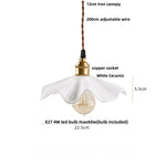Ceramic Wood Pendant Lamp LED Hanging Light Fixture for Modern Home Decor