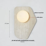 Round Black Iron LED Wall Lamp Bulgari Marble White Glass Stair Light