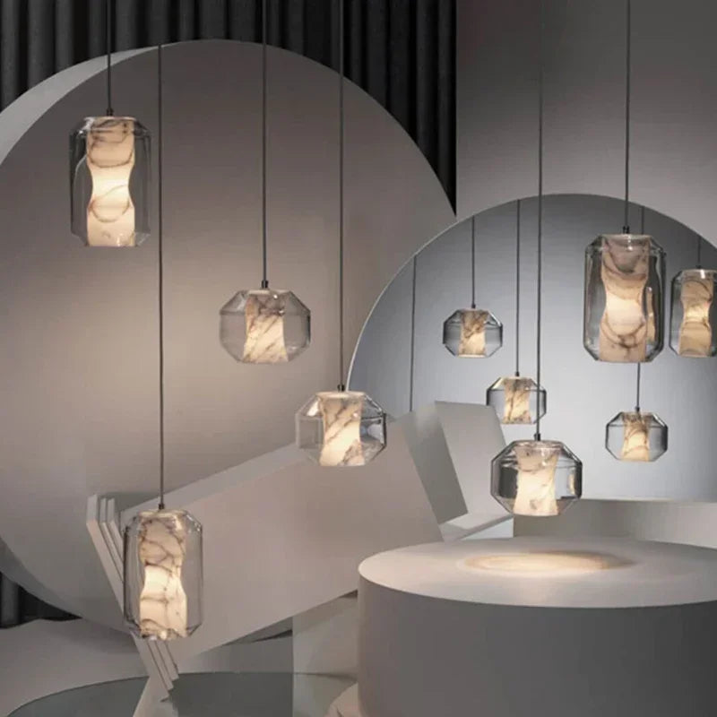 Glass Chandelier Ceiling Pendant Lamp for Living Dining Bedroom