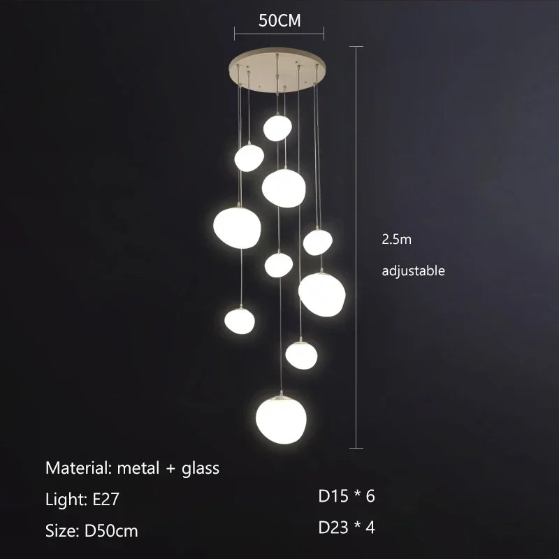 Glass Ball LED Pendant Lights for Home Decor, Living/Dining Room, Bar, & Stairs