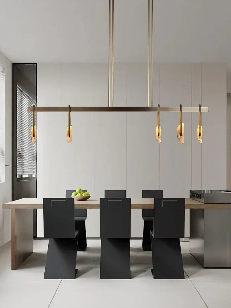 Crystal Pendant Light: Modern Luxury Designer Copper Fixture