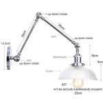 Vintage Loft LED Wall Lights Pull Chain Switch Glass Chrome Wall Lamp