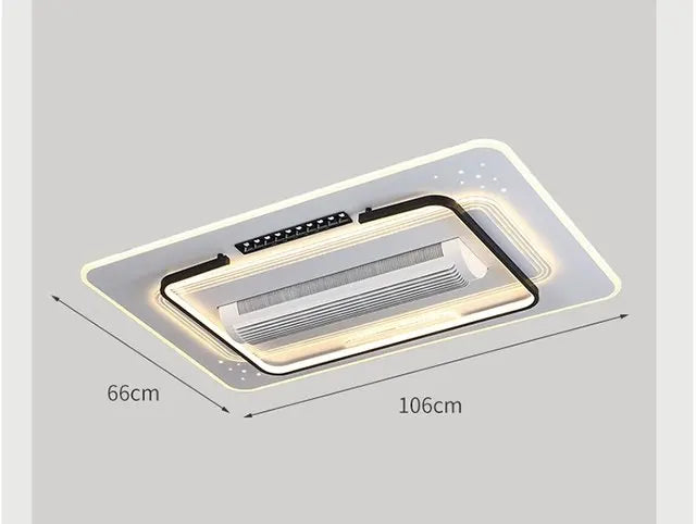 Bladeless LED Ceiling Fan Light: Modern Invisible Fan Lamp for Bedroom & Living Room