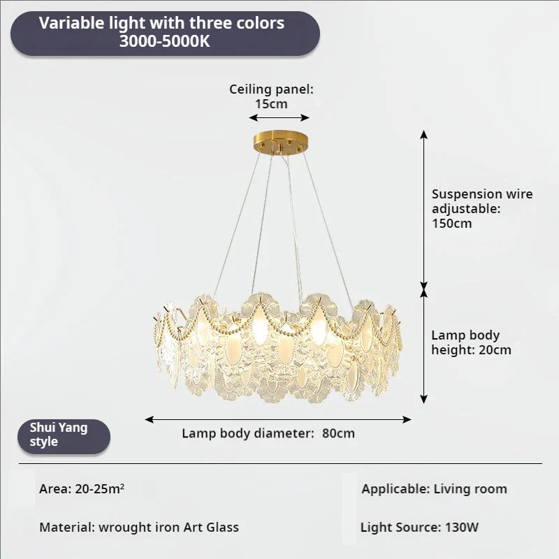 Crystal Shell Chandelier for Modern Luxury Living Room and Dining Room