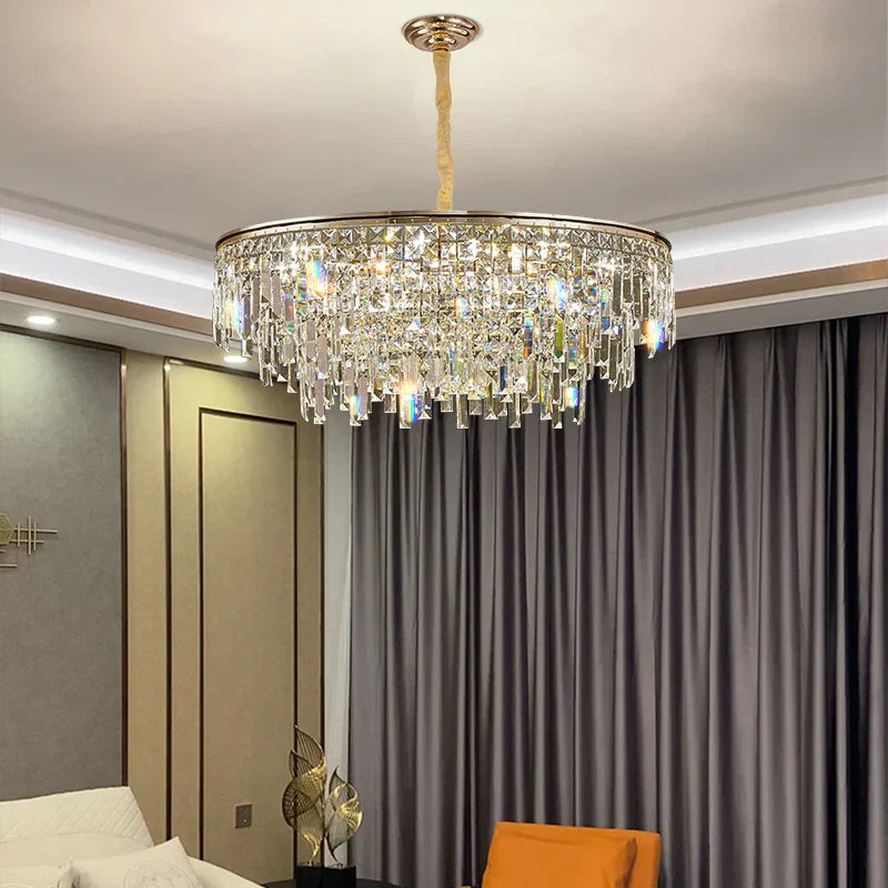 Crystal LED Chandelier for Living Room, Dining & Bedroom - High-end Luxury Lighting
