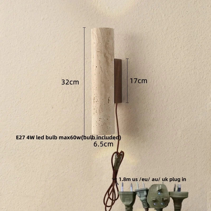 Wood Canopy LED Wall Lights Bedroom Bedside Lamp Sconce Nordic Modern