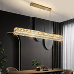Crystal Steel LED Pendant Light | Modern Dining Room Hanging Lamp